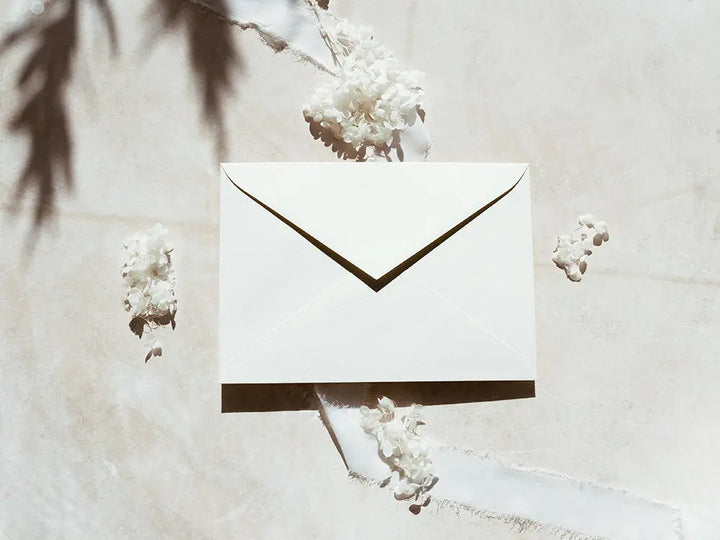 Sobre de moda tipo cuartilla elegante, ideal para invitaciones o correspondencia formal. Perfecto para papelería de alta calidad, disponible en varios colores y acabados.