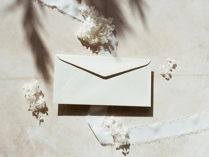 Sobre tipo americano clásico y sofisticado, perfecto para tarjetas de agradecimiento, invitaciones o cartas formales. Fabricado con materiales premium, ofrece una presentación de lujo.