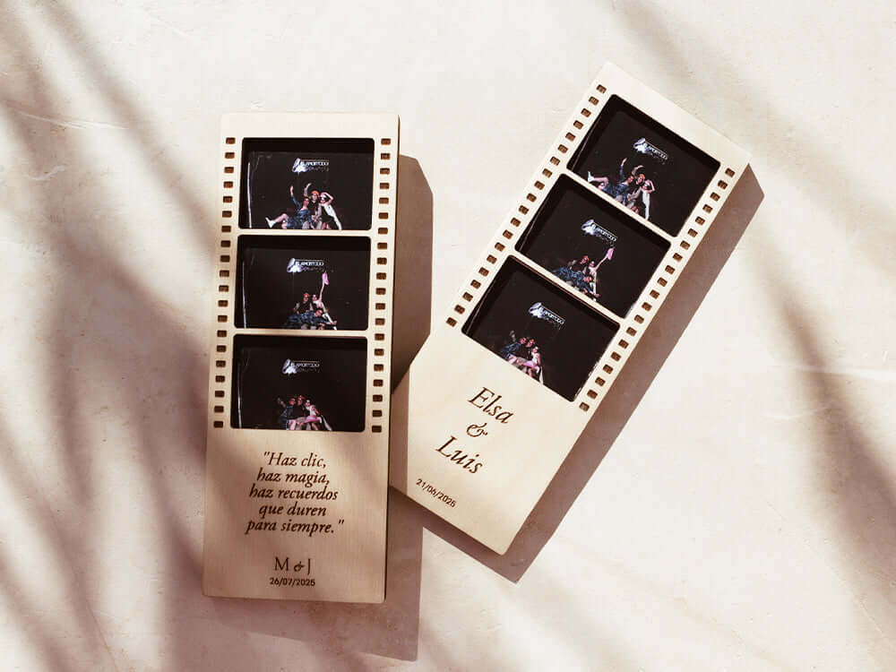 Marco de fotos para fotomatón de madera | Recuerdo personalizado de boda