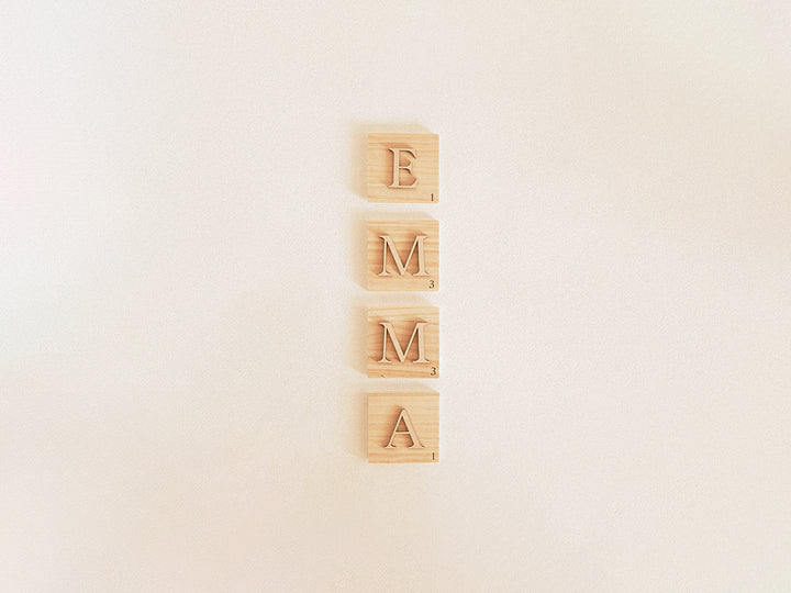 Letras tipo Scrabble de madera