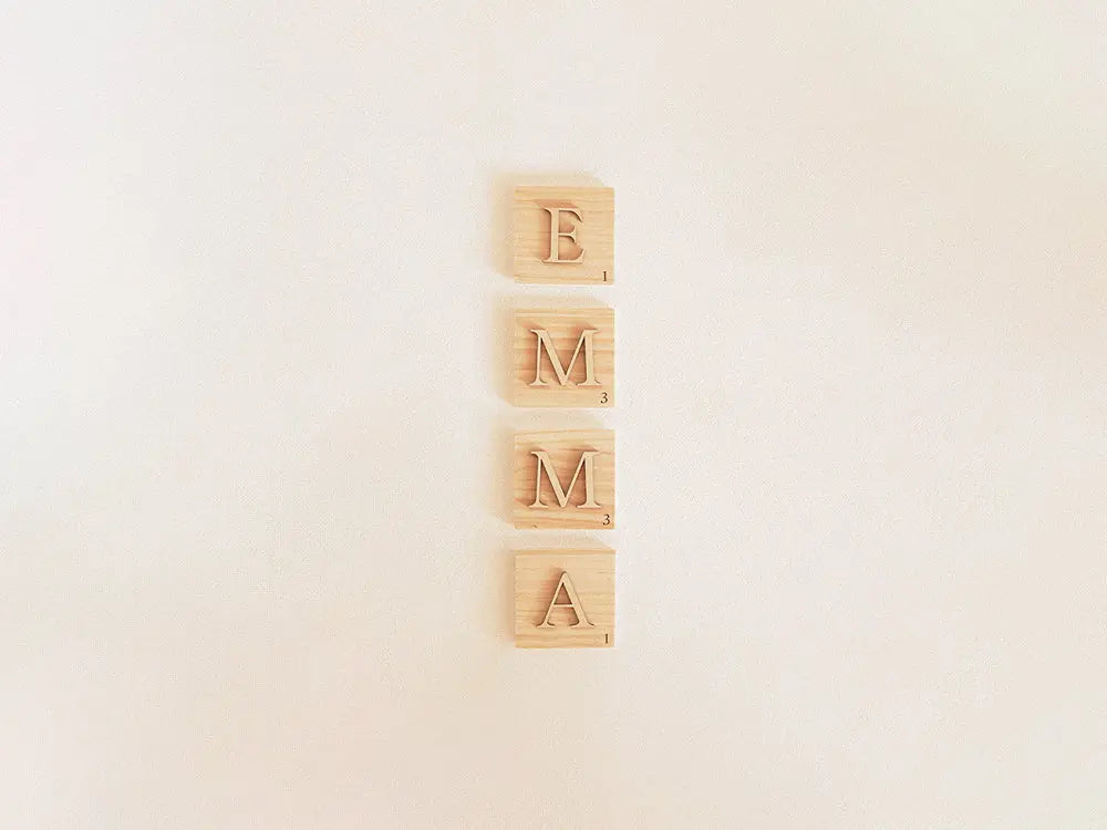 Letras tipo Scrabble de madera