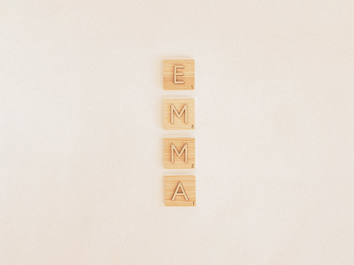 Letras tipo Scrabble de madera