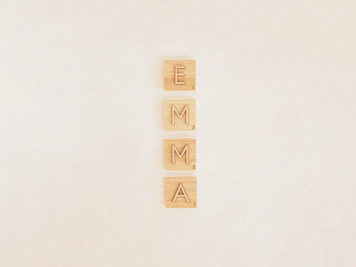 Letras tipo Scrabble de madera