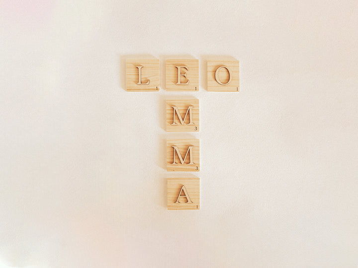 Letras tipo Scrabble de madera