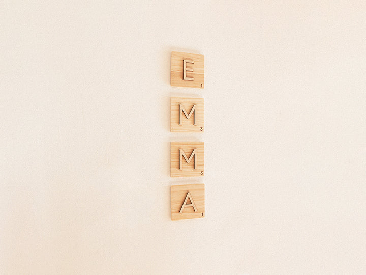 Letras tipo Scrabble de madera