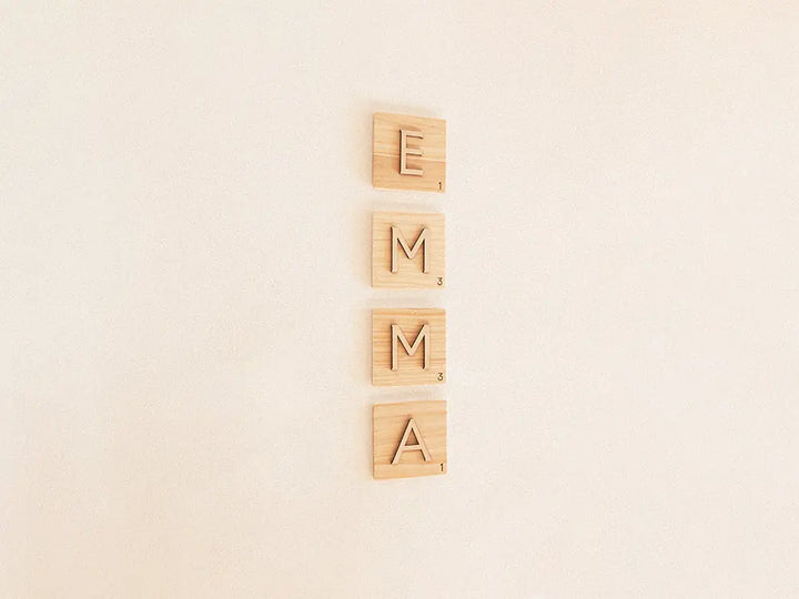 Letras tipo Scrabble de madera