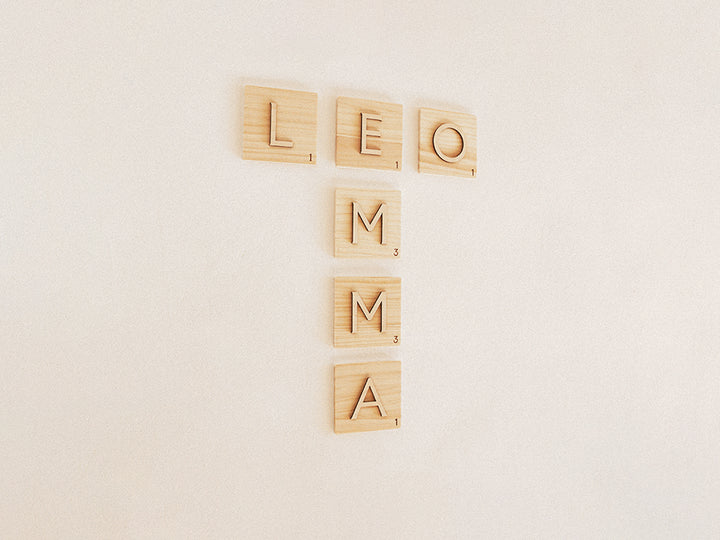 Letras tipo Scrabble de madera