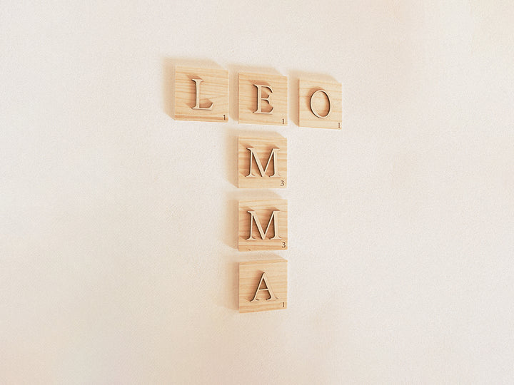 Letras tipo Scrabble de madera