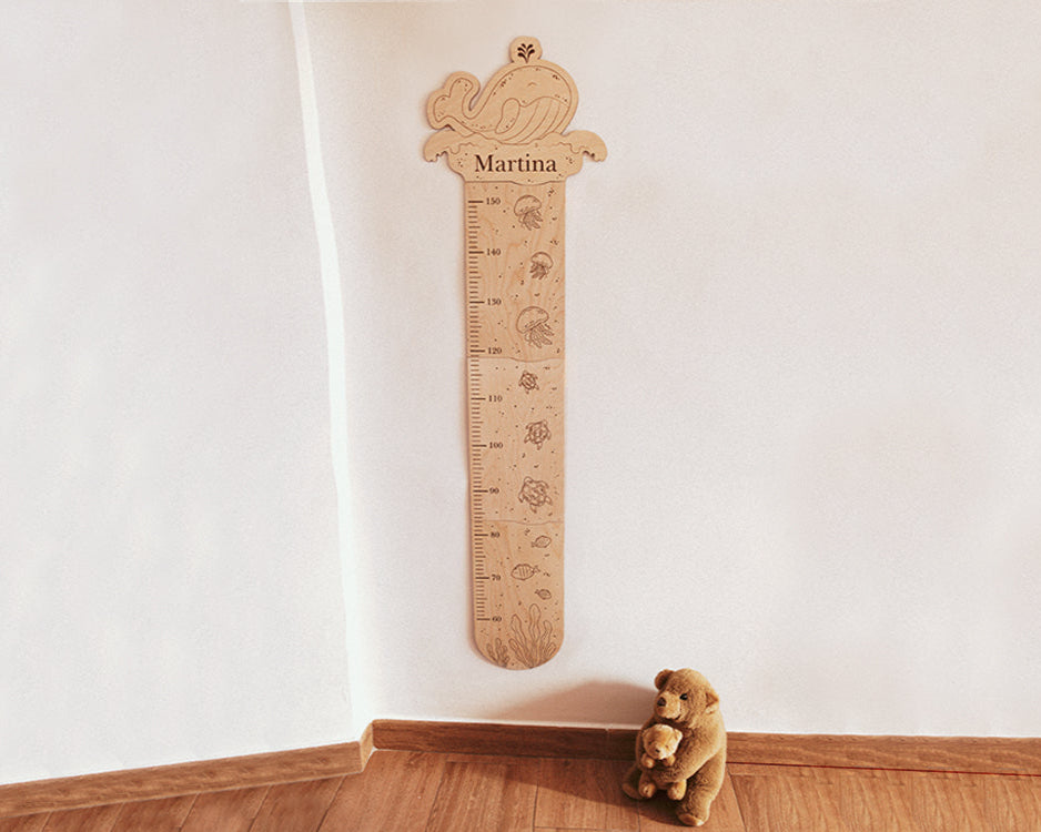 Medidor infantil de madera. Medidor infantil personalizado. Medidor infantil sostenible. 
Detalles para niños. Regalos de cumpleaños para niños. Regalos infantiles. 