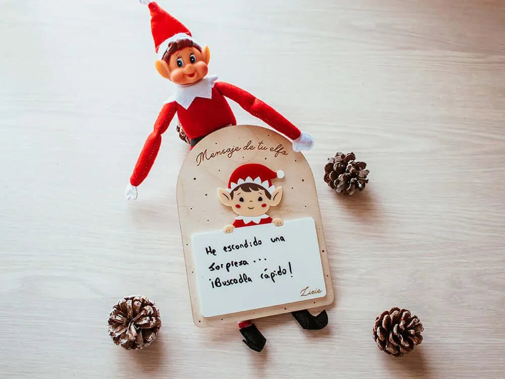 Cartel Elfo Navidad con Mensaje Personalizado - Sensalea