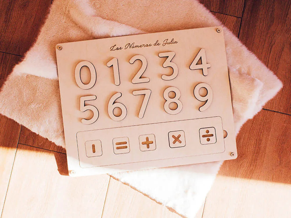 Puzzle madera números y operaciones Montessori