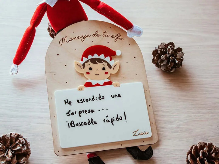 Cartel Elfo Navidad con Mensaje Personalizado - Sensalea
