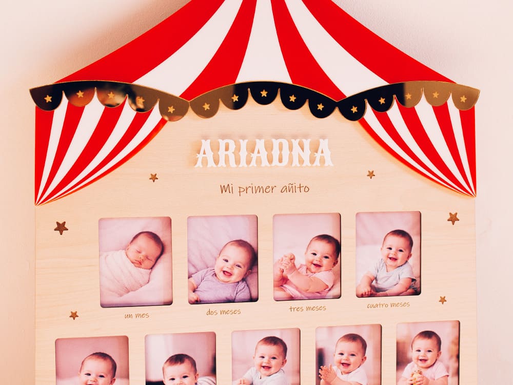 marco de fotos primer año diseño circo
