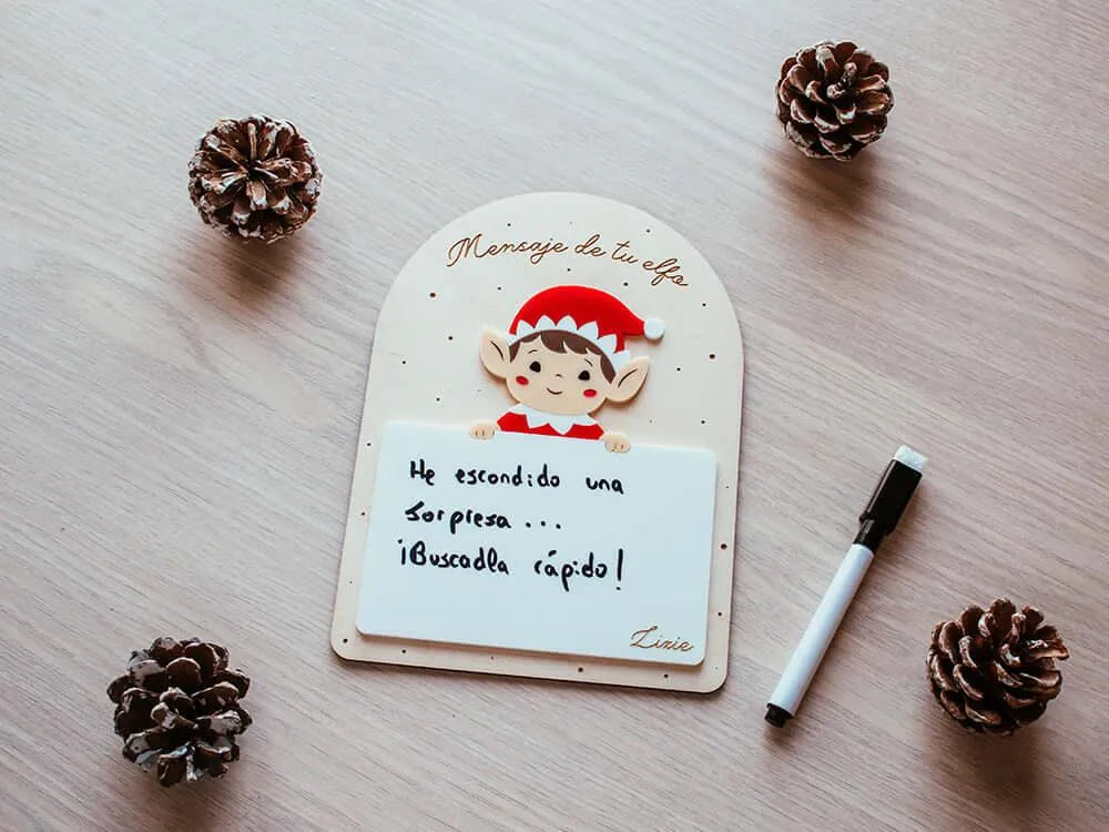 Cartel Elfo Navidad con Mensaje Personalizado - Sensalea