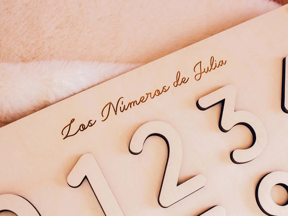 Puzzle madera números y operaciones Montessori