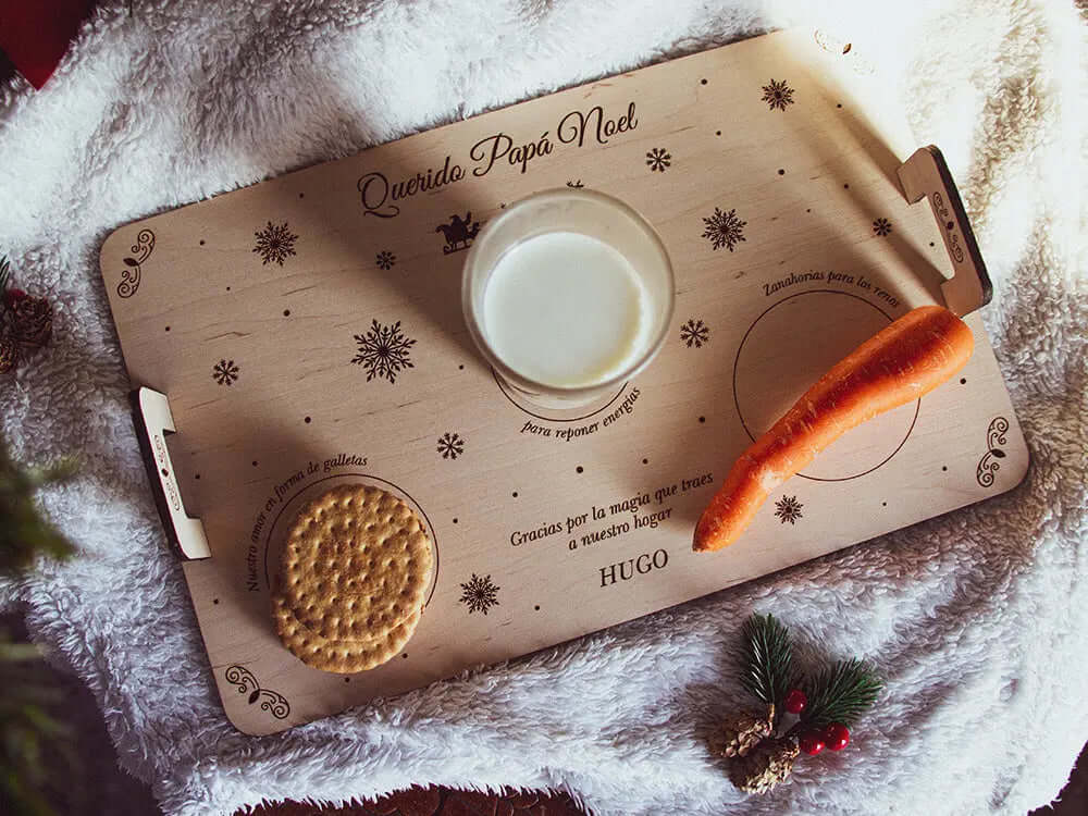 Bandeja Papá Noel personalizada de madera