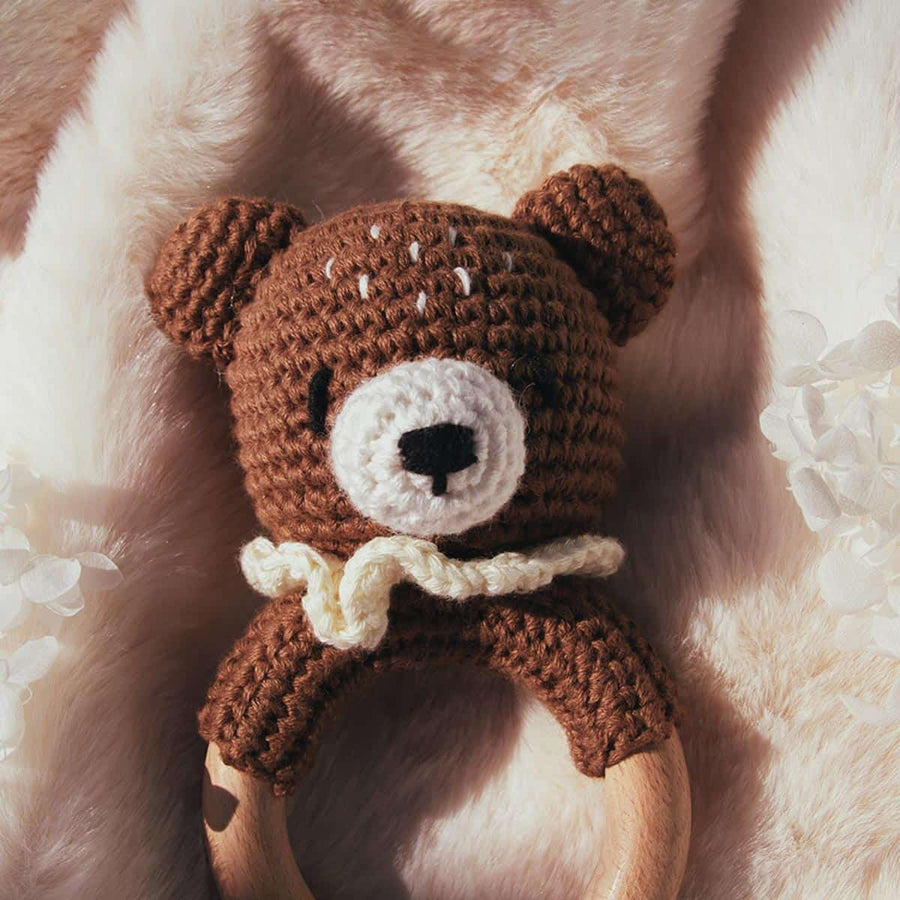 Sonajero crochet Osito Plano Detalle