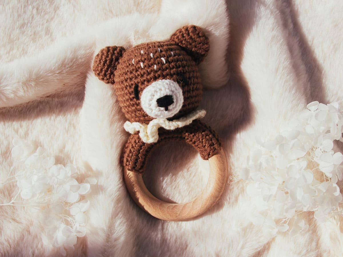 Sonajero crochet Osito