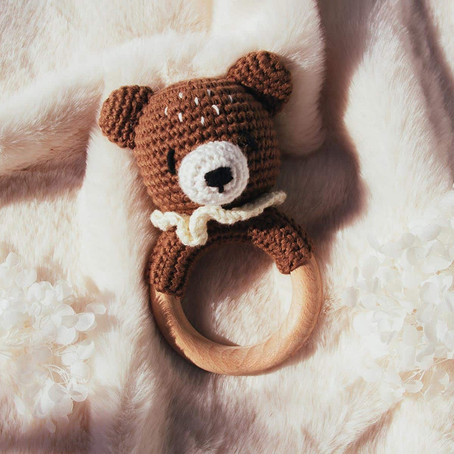 Sonajero crochet Osito