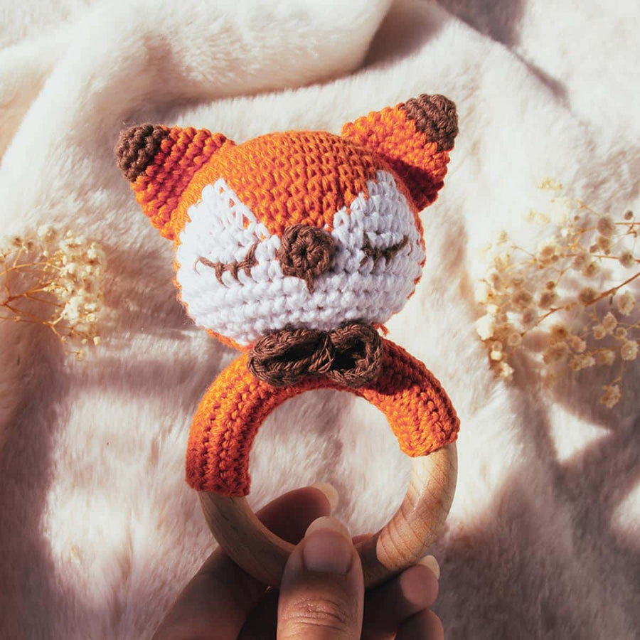 Sonajero crochet Zorrito Plano Detalle