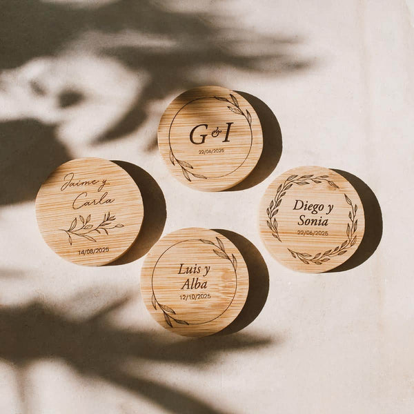 Abridor personalizado boda de madera natural diferentes modelos