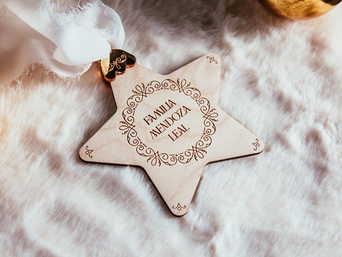 Adorno Estrella Navidad Personalizado Parte delantera