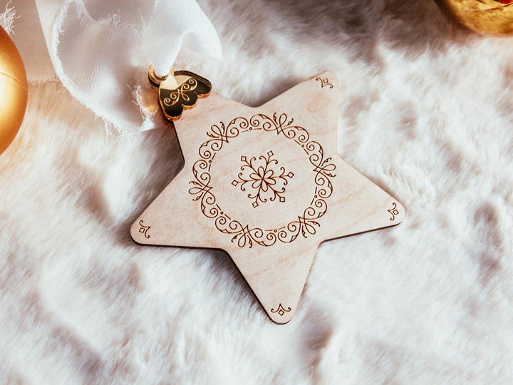 Adorno Estrella Navidad Personalizado Parte delantera