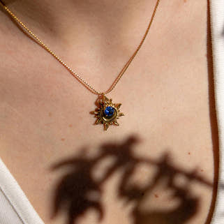 Collar Brillo Eterno Oro Azul Zafiro