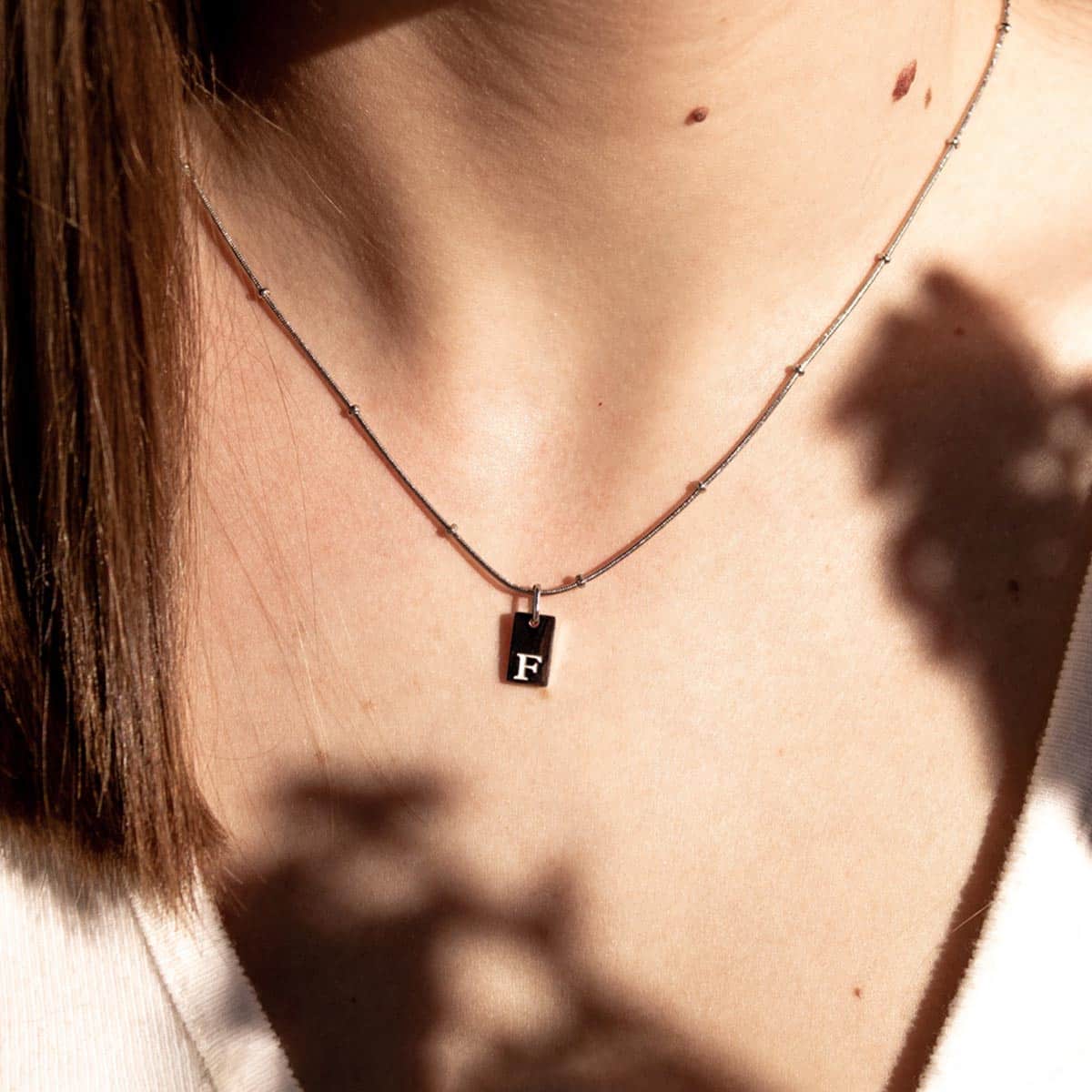 Collar Tu Huella Plata Letra F