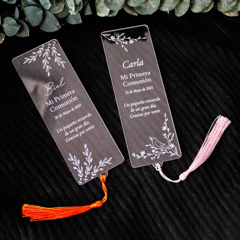 Marcapáginas comunión personalizados de metacrilato diseños