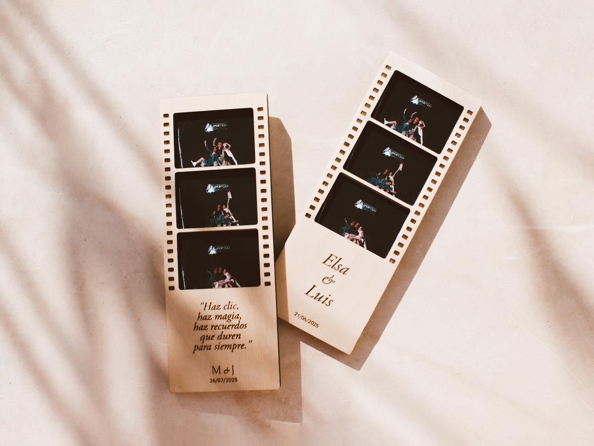 Marco fotos Fotomatón de madera plano general de los dos modelos