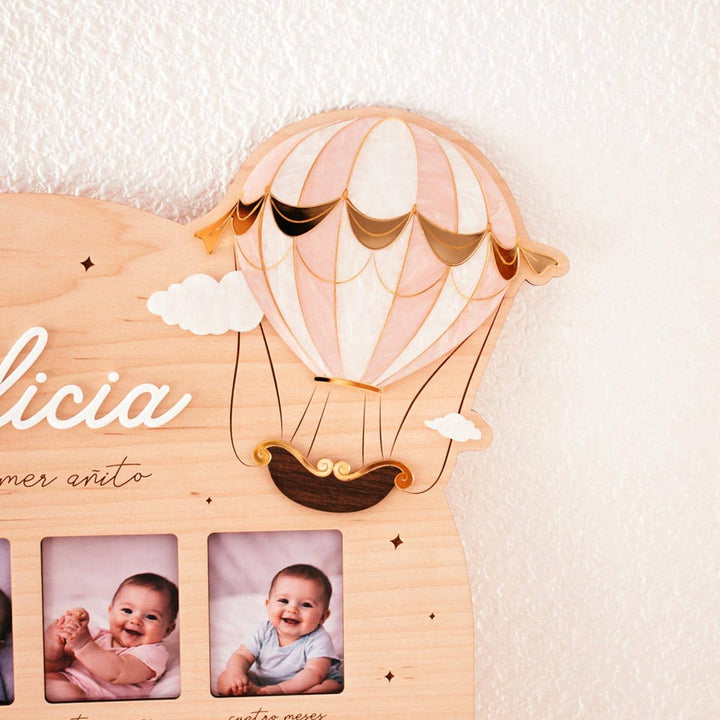 Marco de fotos primer año diseño Globos Aerostáticos Plano detalle globo grande
