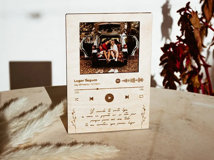Marco Fotos Spotify personalizado de madera 