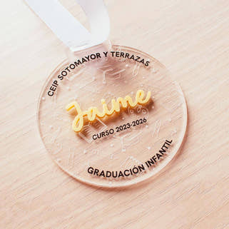 Medalla de graduación metacrilato transparente