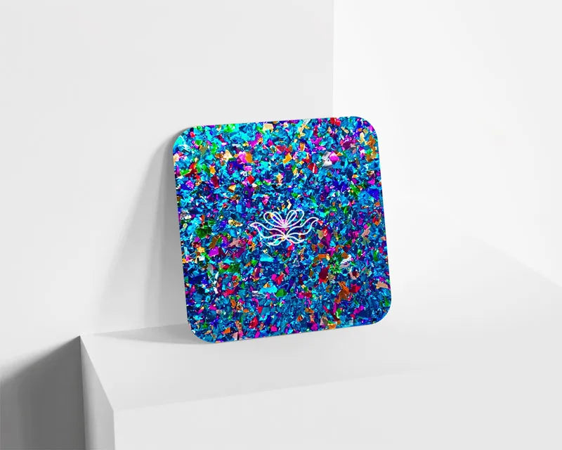 Metacrilato Confeti Prisma Colorido Azul de 3 mm