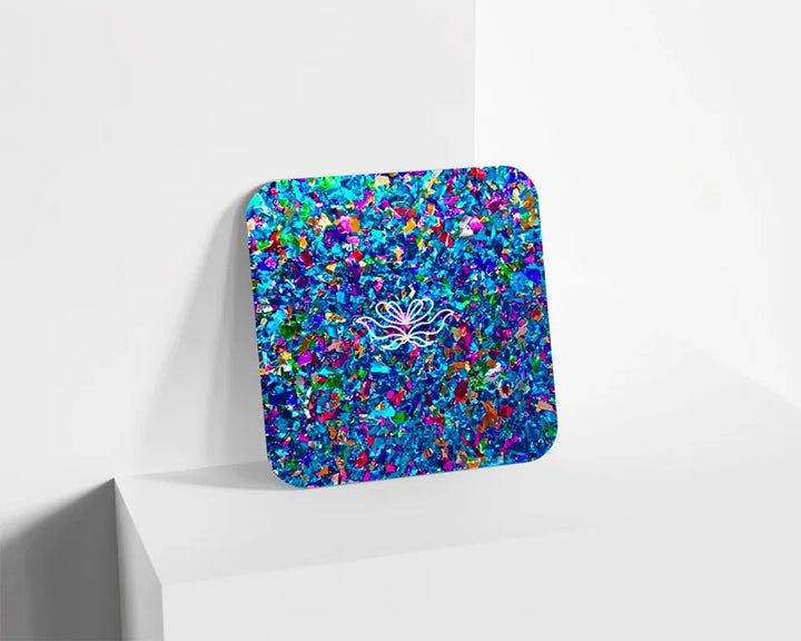 Metacrilato Confeti Prisma Colorido Azul de 3 mm