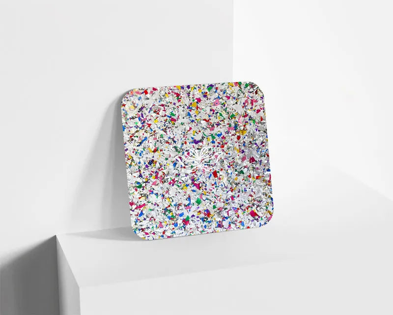 Metacrilato Confeti Prisma Colorido Plata de 3 mm
