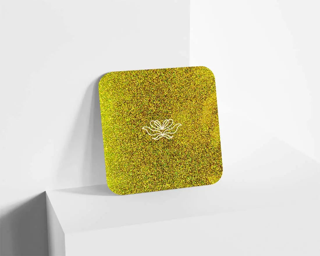 Metacrilato Glitter Holográfico Amarillo de 3 mm