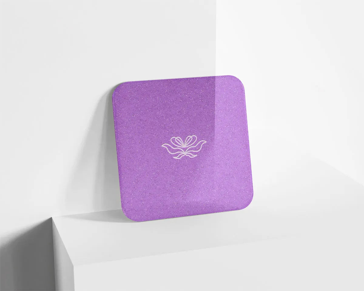 Metacrilato Glitter Transparente Morado de 3 mm