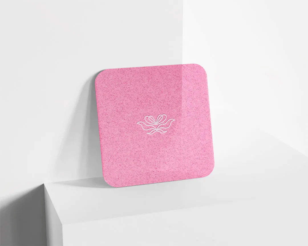 Metacrilato Glitter Transparente Rosa de 3 mm