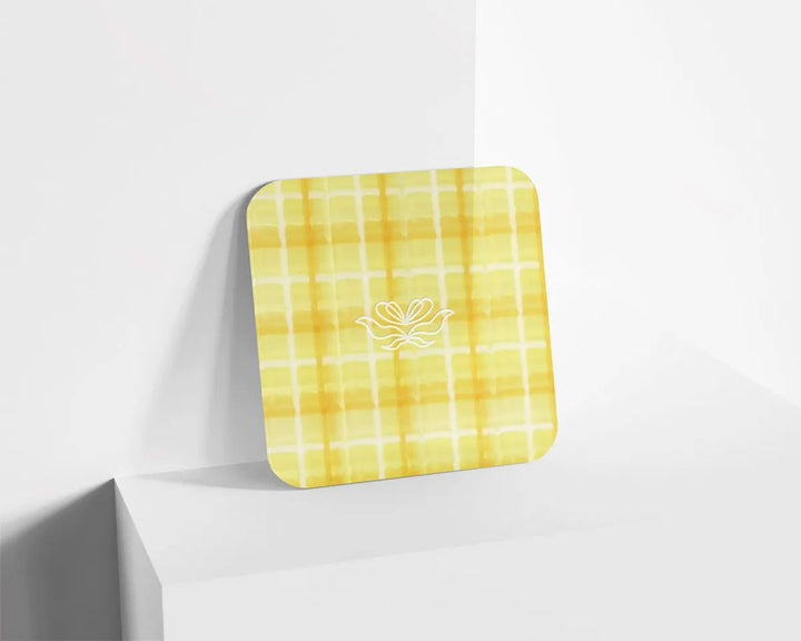 Metacrilato Patrón Cuadrado Amarillo de 3 mm