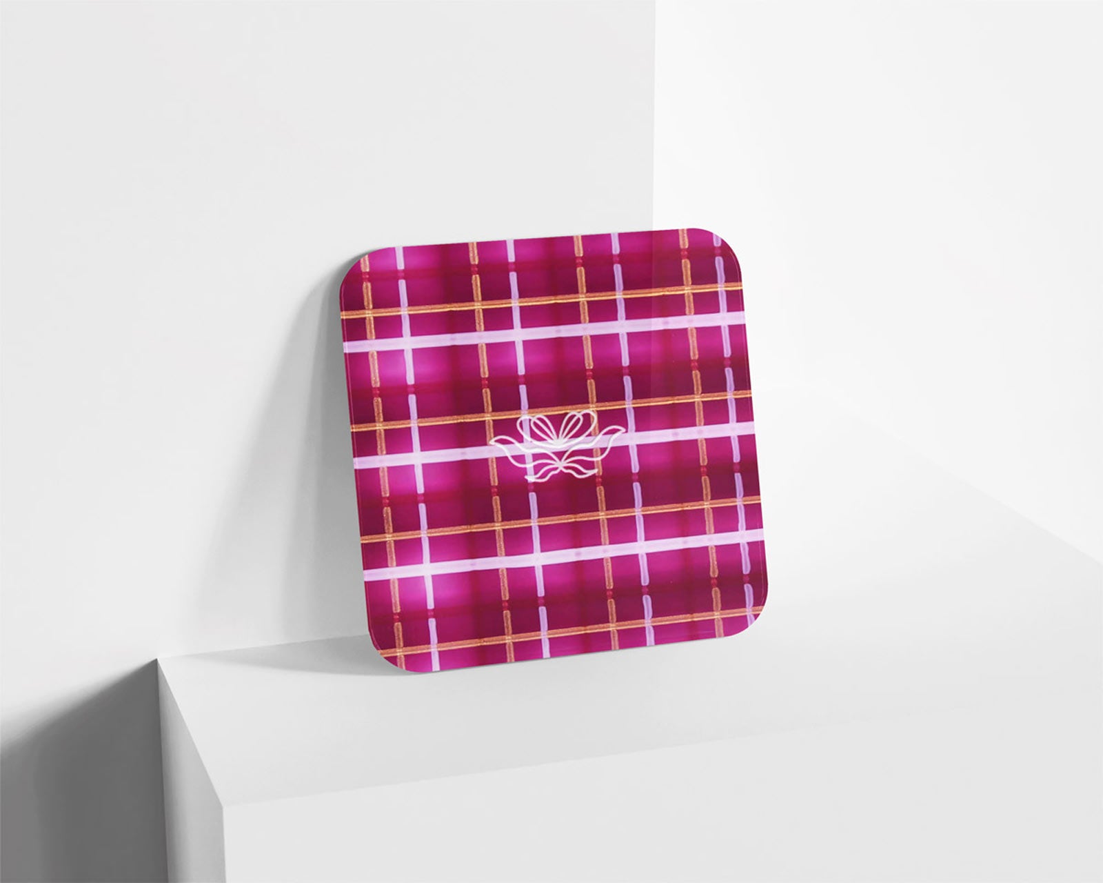 Metacrilato Patrón Cuadrado Fucsia Oscuro de 3 mm
