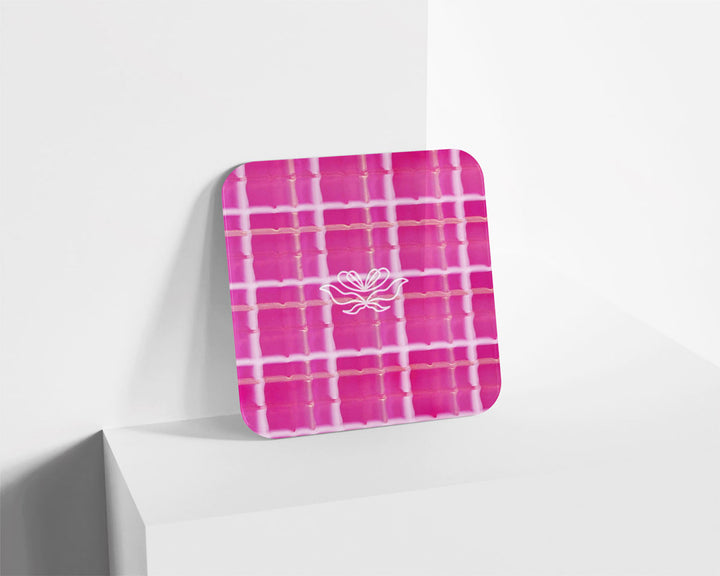 Metacrilato Patrón Cuadrado Fucsia de 3 mm