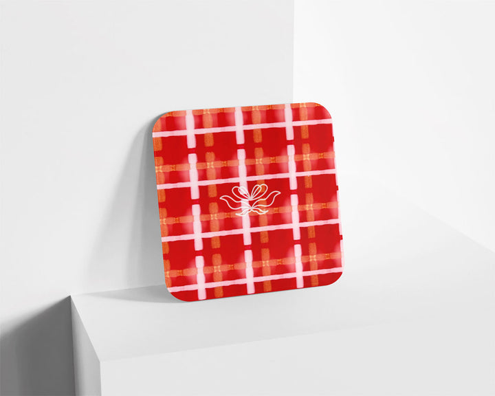Metacrilato Patrón Cuadrado Rojo de 3 mm