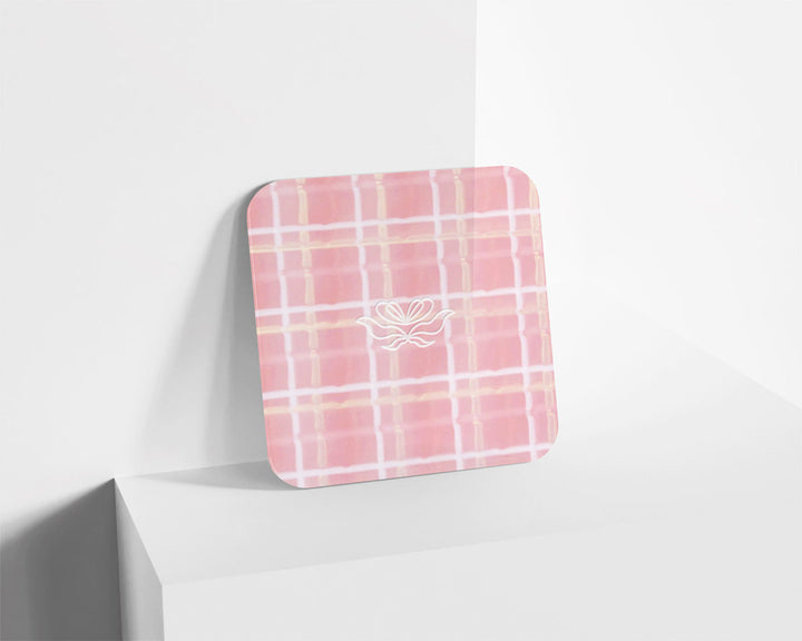 Metacrilato Patrón Cuadrado Rosa de 3 mm