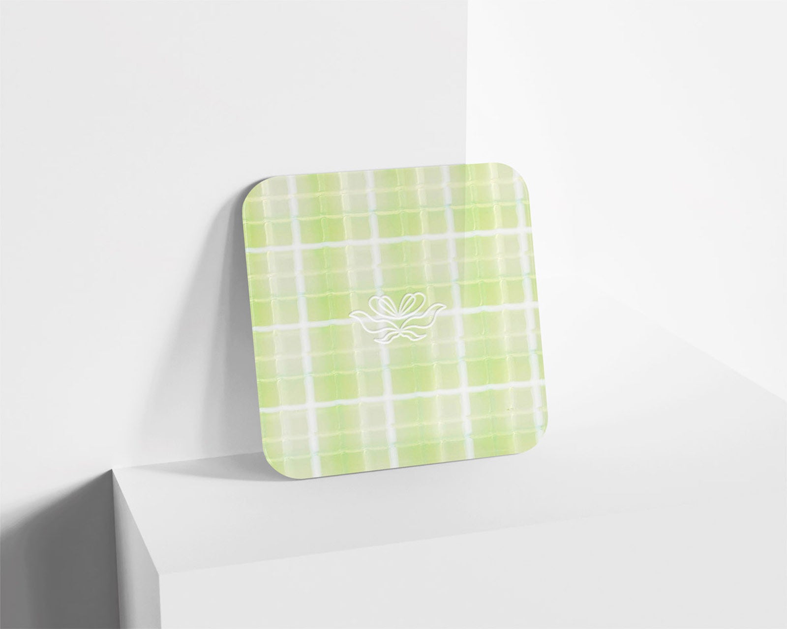 Metacrilato Patrón Cuadrado Verde Menta de 3 mm