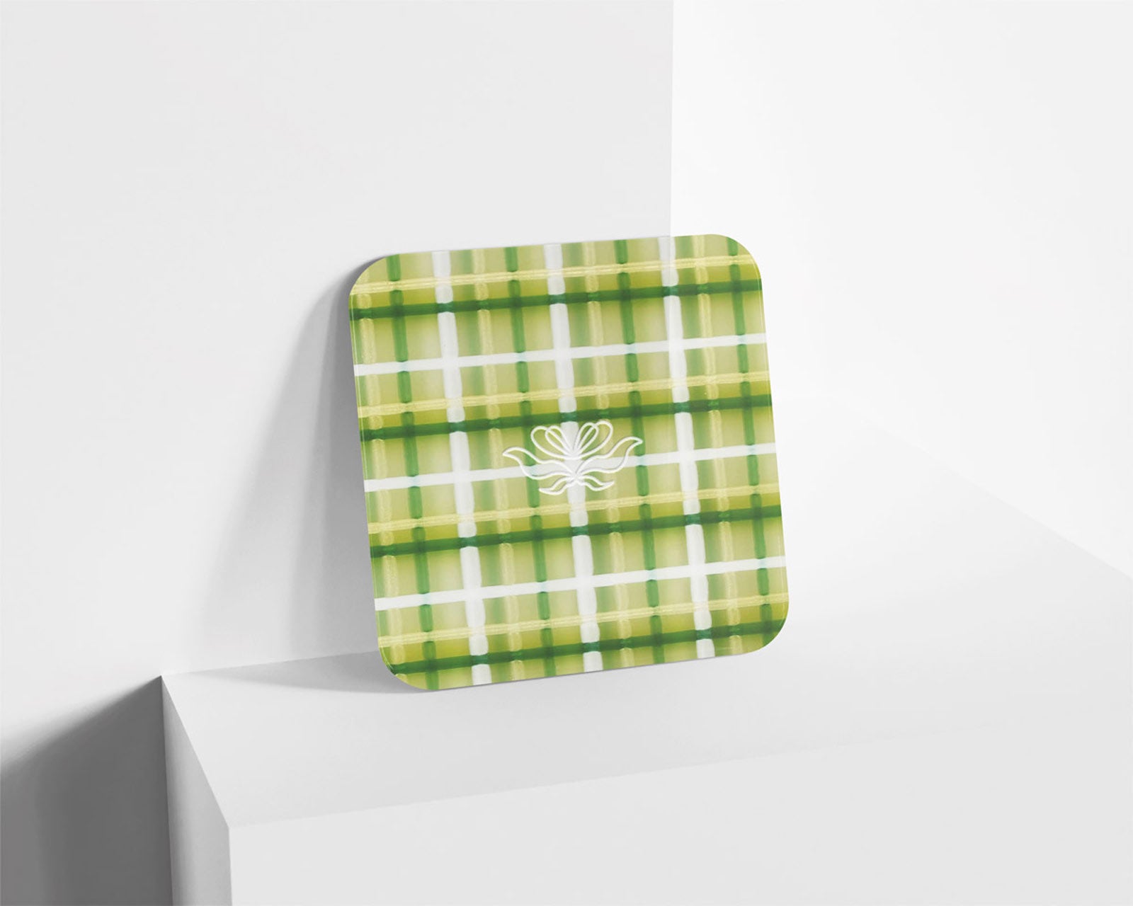 Metacrilato Patrón Cuadrado Verde Prado de 3 mm
