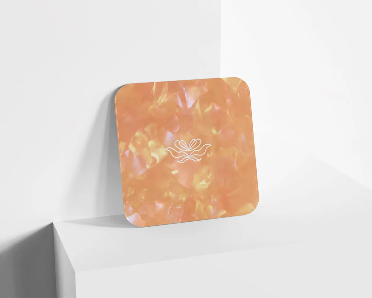 Metacrilato Textura Mineral Brillante Naranja de 3 mm