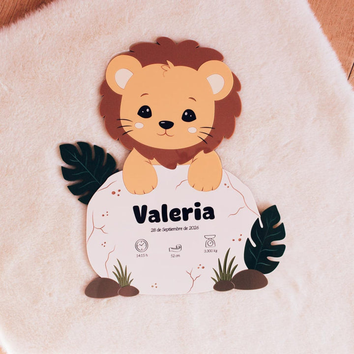Natalicio bebé león personalizado