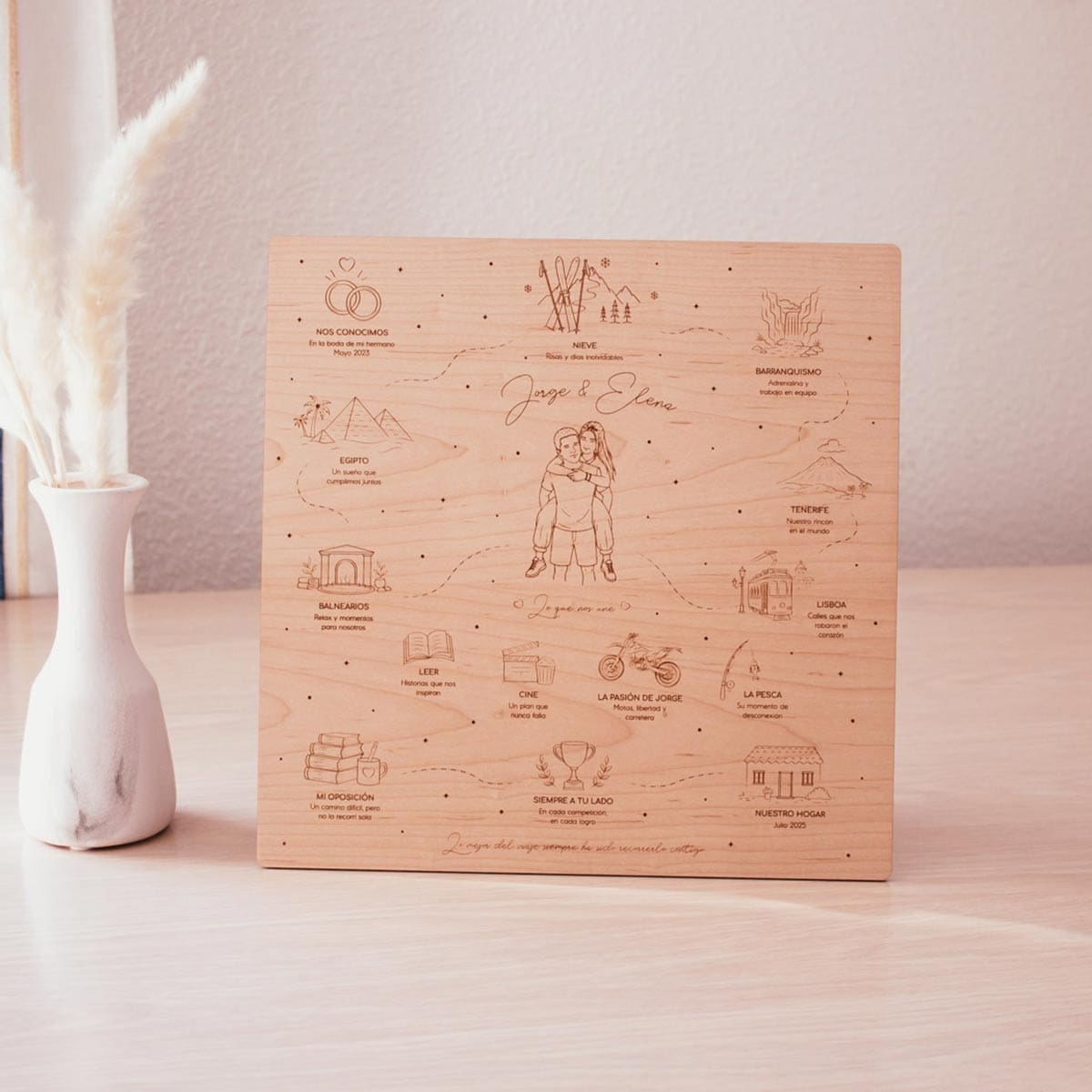 Placa historia de amor personalizada